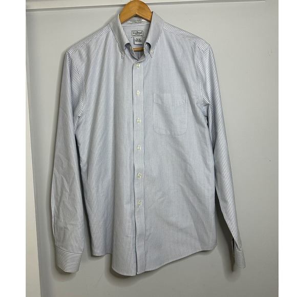 L.L. Bean Other - L.L.Bean Mens Striped Button Down Shirt Long Sleeve Wrinkle Resistant 15 1/2-35